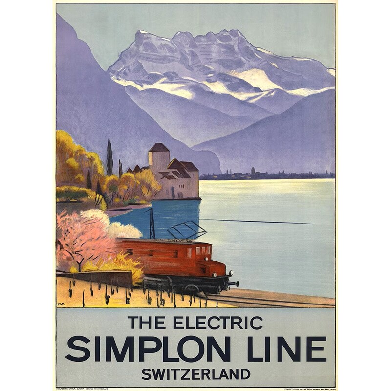 Simplon Line - Vintage Swiss Travel Poster Prints